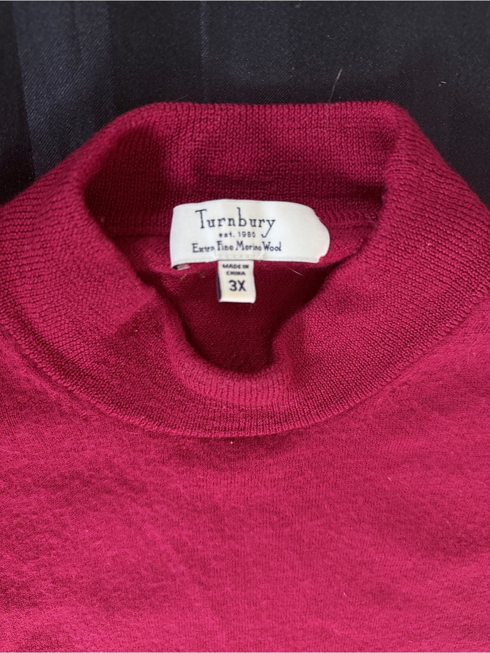 Turnbury Men's Extra Fine Merino Crewneck Sweater - Wine Red
